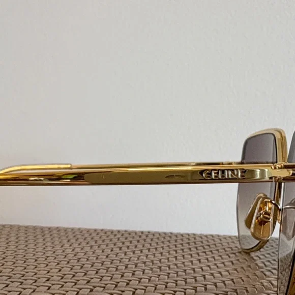 Celine Gold Frame Sunglasses with Brown Gradient Lenses